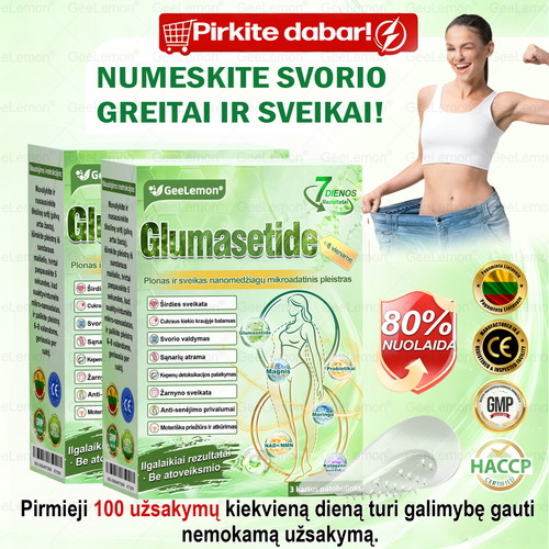 👉 Oficialus sertifikavimas 🔥 Tūkstančiai patenkintų vartotojų Lietuvoje💗👍𝐆𝐞𝑒𝐿𝑒𝐦𝐨𝐧® 𝐆𝐥𝐮𝐦𝐚𝐬𝐞𝐭𝐢𝐝𝐞 8 viename Liekninantis ir sveikatinantis nano pleistras su mikroadatomis 🇱🇹 (Tik kartą per dieną, matomi pokyčiai jau per 7 dienas)  ✅